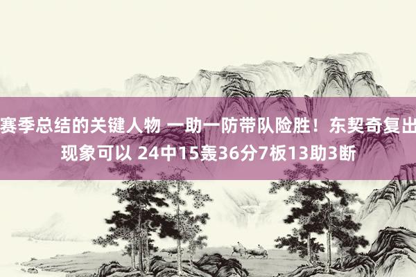 赛季总结的关键人物 一助一防带队险胜！东契奇复出现象可以 24中15轰36分7板13助3断