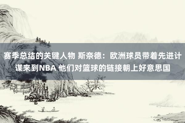 赛季总结的关键人物 斯奈德：欧洲球员带着先进计谋来到NBA 他们对篮球的链接朝上好意思国