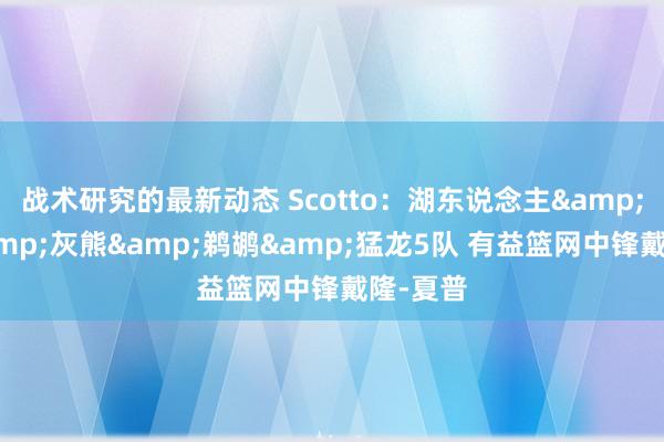 战术研究的最新动态 Scotto：湖东说念主&快船&灰熊&鹈鹕&猛龙5队 有益篮网中锋戴隆-夏普